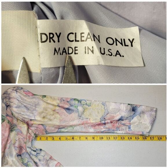 Ann Hobbs Vintage 80s Pastel Floral Tapestry Hourglass Peplum Blazer - Picture 15 of 15